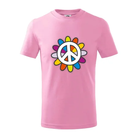 Peace symbol s kreslenou kvetinou