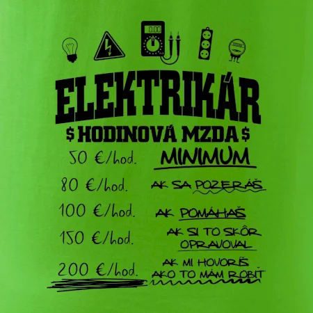 Hodinová mzda elektrikár