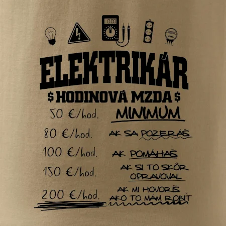 Hodinová mzda elektrikár