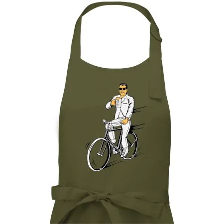 Gentleman na bicykli s pivom