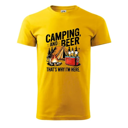 Černý nápis nápis Camping and beer