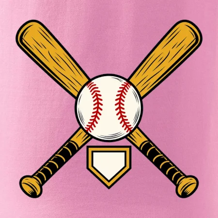 Zkřížené baseballové pálky a míček