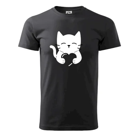 Mačka drží srdce