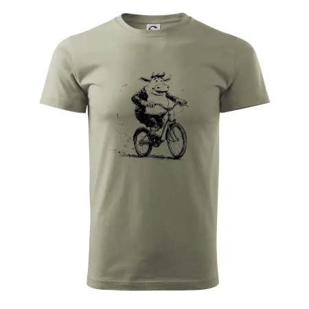 Tučná krava na bicykli