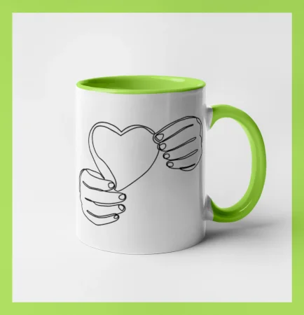 Ruka držiaca srdce jedným ťahom