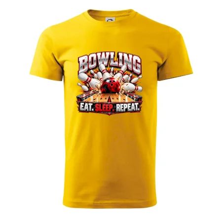Bowlingová guľa a kolky eat sleep repeat
