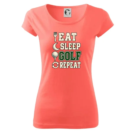 Eat sleep golf repeat typografie
