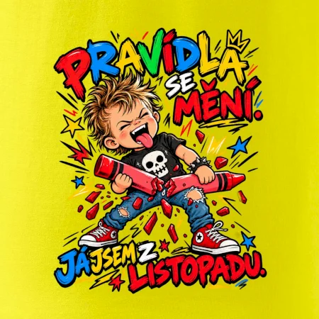 Pravidlá sa menia novembrový rebel so zlomenou pastelkou