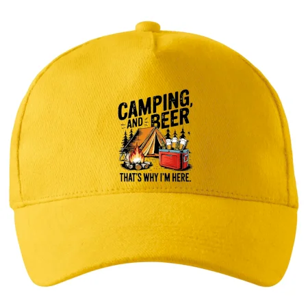 Černý nápis nápis Camping and beer