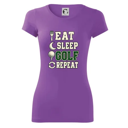 Eat sleep golf repeat typografie