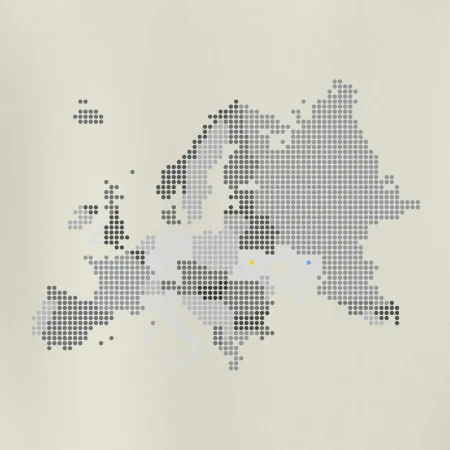 Mapa Európy - srdce v Ukrajine