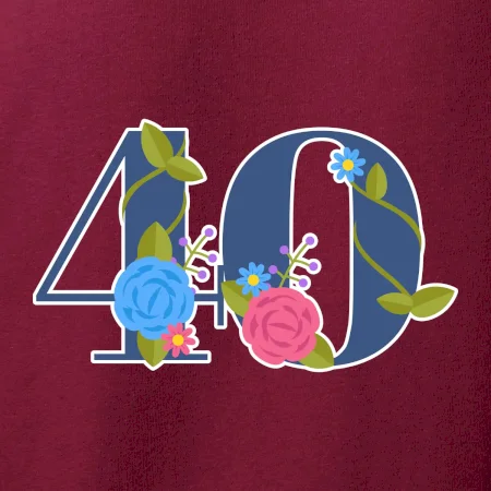 Kvetinové číslo kreslené - 40
