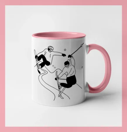 Lyžovanie - kreslené obrázok