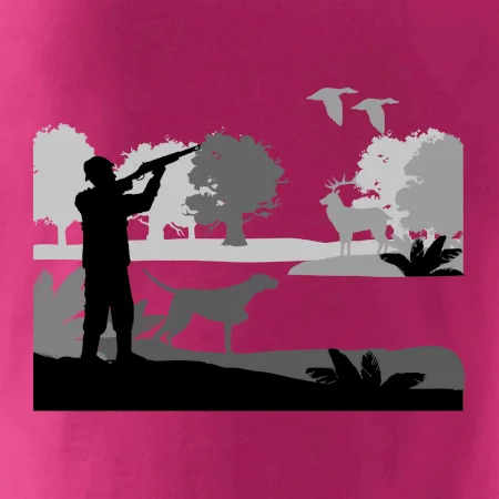 Lovec a stavač v lese