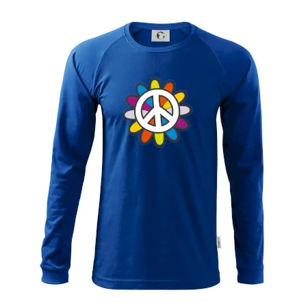 Peace symbol s kreslenou kvetinou