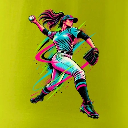 Baseballová nadhazovačka neonový pop art