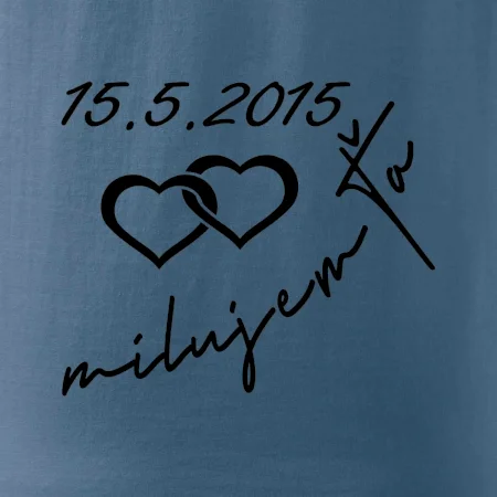 Mikina milujem ťa s dátumom na rukáve