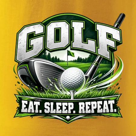 Golfová palica s loptičkou eat sleep repeat