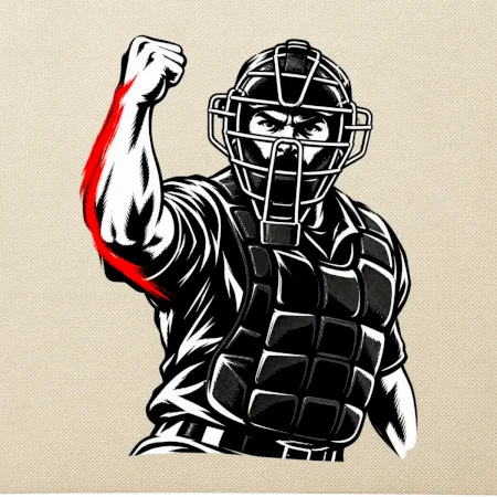 Baseballový rozhodčí signalizuje strike