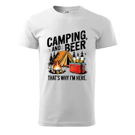 Černý nápis nápis Camping and beer