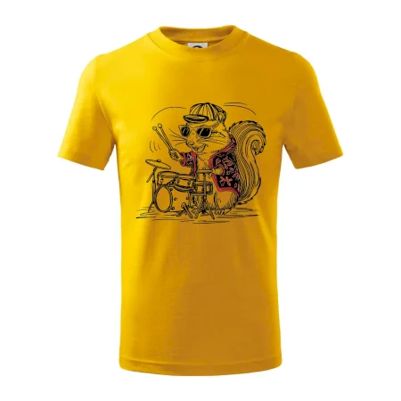 Squirrel playing drums