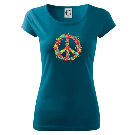 Peace symbol červené kvety