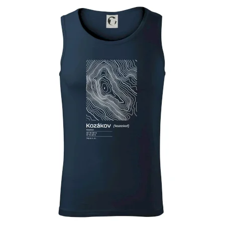 Kozákov - vrstevnice v obdĺžniku