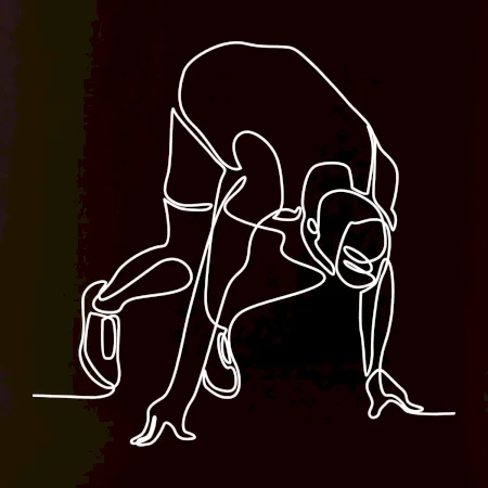 Bežec na štarte jedným ťahom