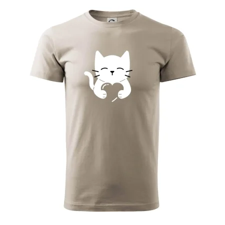 Mačka drží srdce