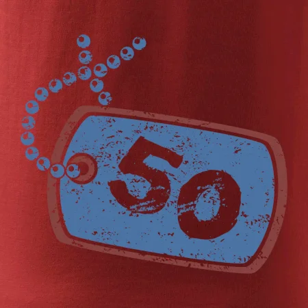 50 na krku štítok