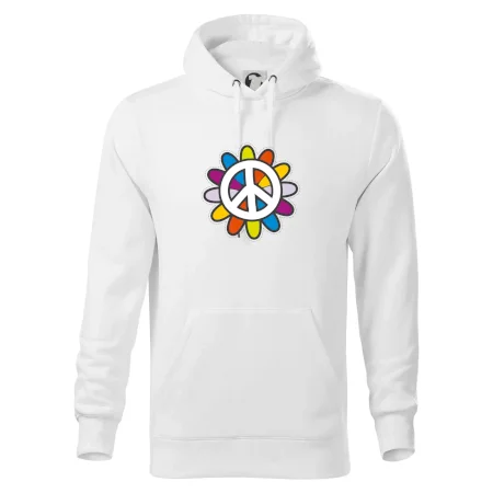 Peace symbol s kreslenou kvetinou