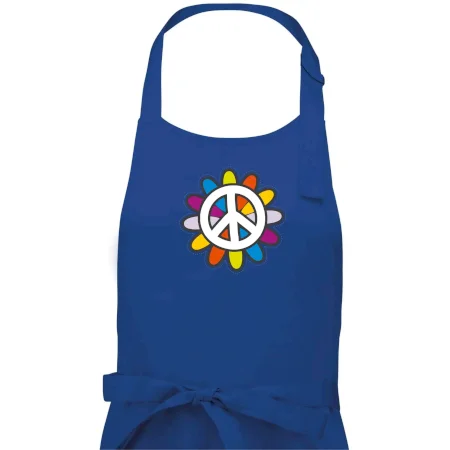 Peace symbol s kreslenou kvetinou