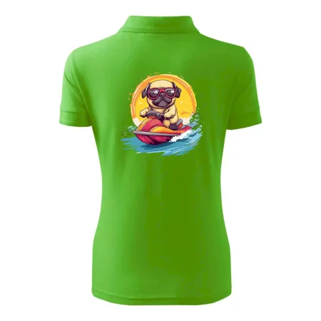 Mops na vodnom skútri