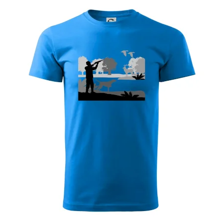 Lovec a stavač v lese
