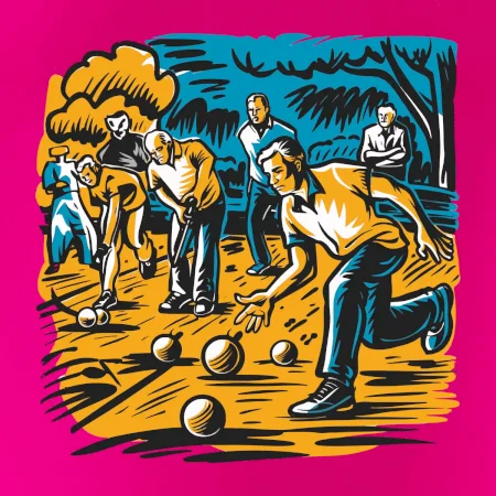 Petanque hra - modro oranžová