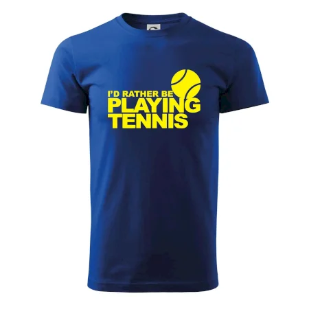 Playing tennis