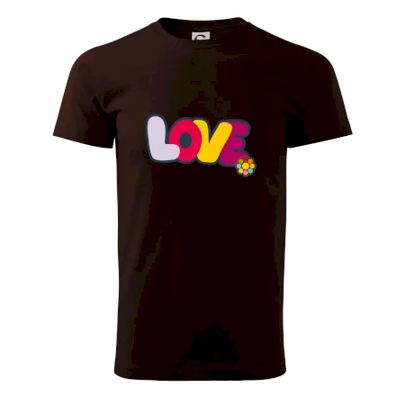 Love nápis s kvetinou
