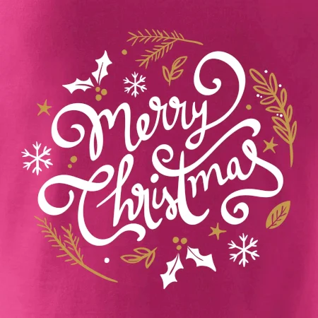 Merry christmas - nápis guľatý