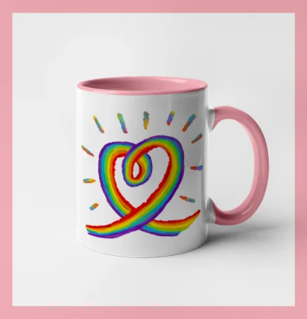 Srdce pride dúha kreslená