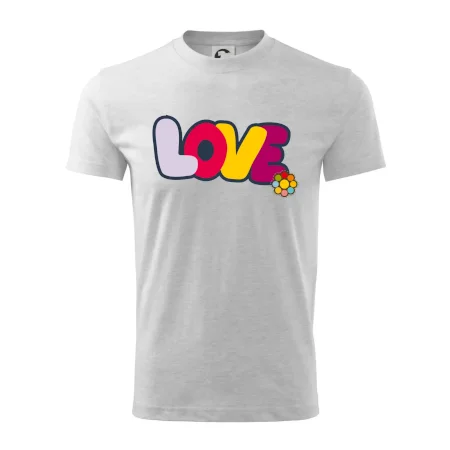 Love nápis s kvetinou