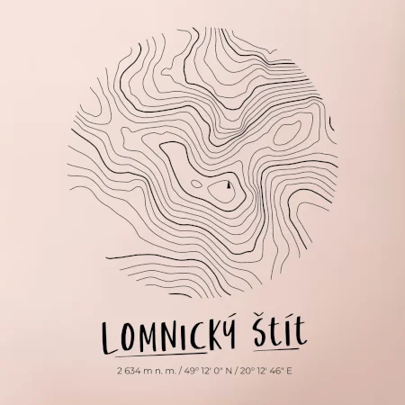 Lomnický štít - vrstevnice v kruhu