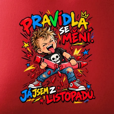 Pravidla se mění listopadový rebel s rozlomenou pastelkou