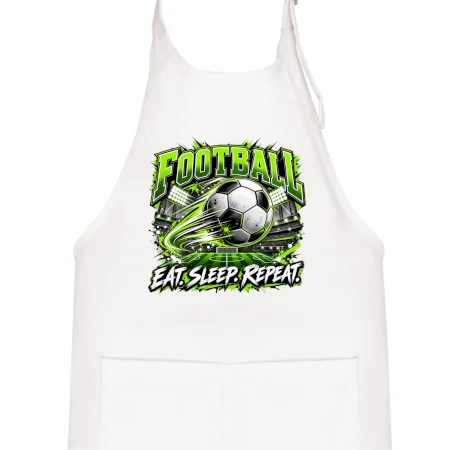Futbalová lopta a štadión eat sleep repeat