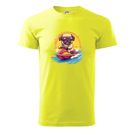 Mops na vodnom skútri