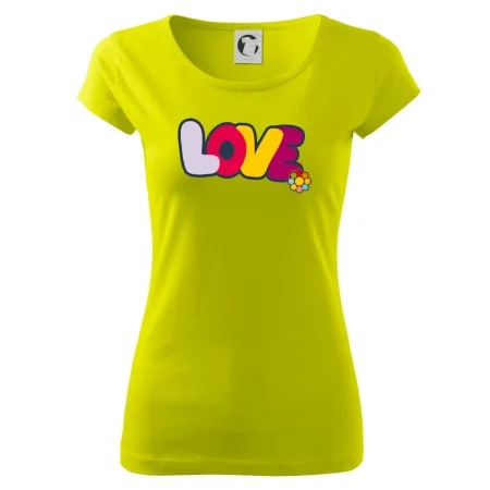 Love nápis s kvetinou