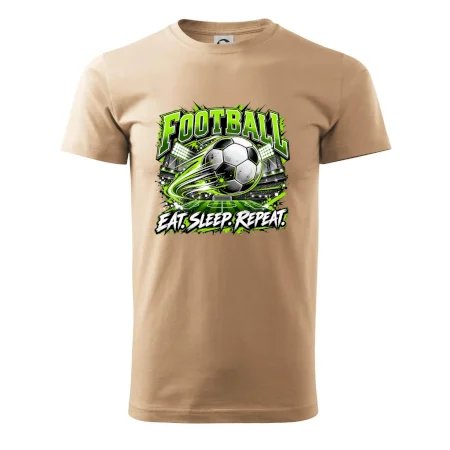 Futbalová lopta a štadión eat sleep repeat