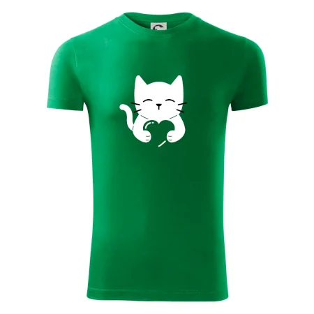 Mačka drží srdce