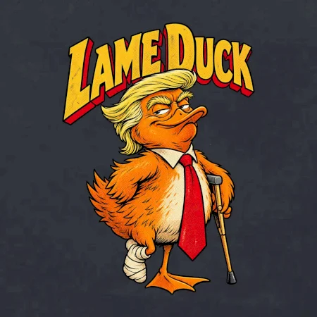 Trump jako kulhající kachna retro komiks