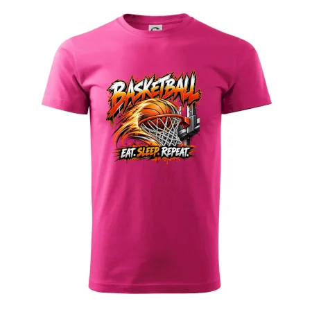 Basketbalový kôš s loptou eat sleep repeat