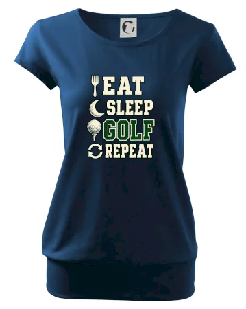 Eat sleep golf repeat typografie